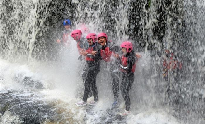 Canyoning and waterfall experience hen do girls activity weekend